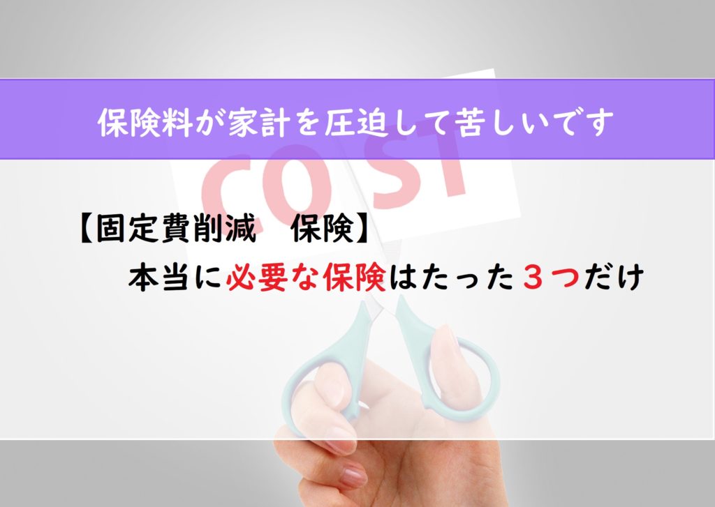 【固定費削減　保険】本当に必要な保険はたった３つだけ