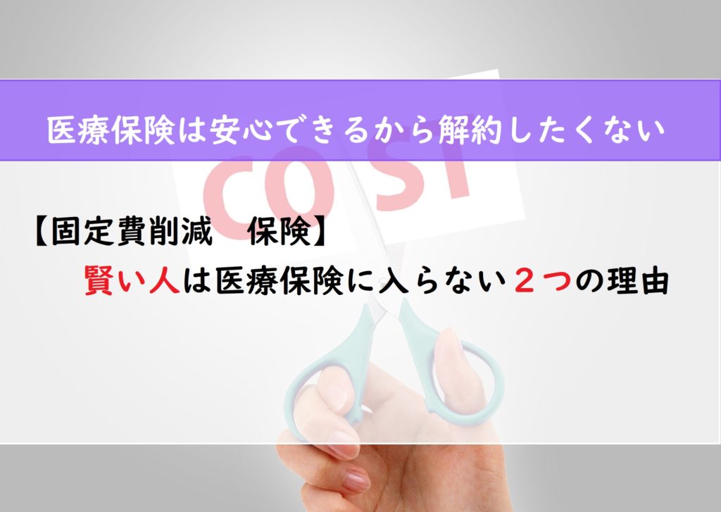 【固定費削減　保険】賢い人は医療保険に入らない２つの理由