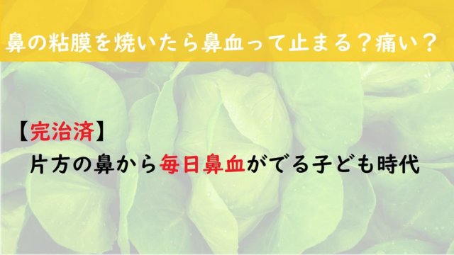 【完治済】片方の鼻から毎日鼻血がでる子ども時代