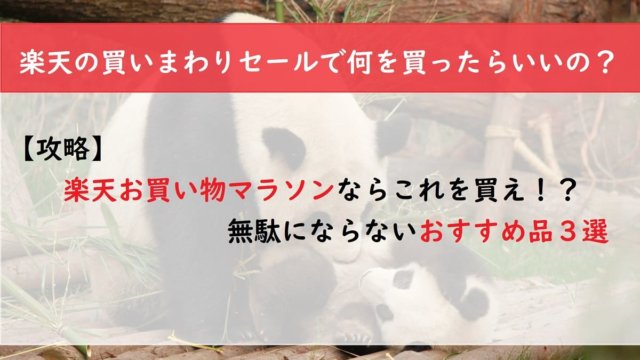 【攻略】楽天お買い物マラソンならこれを買え！？無駄にならないおすすめ品３選